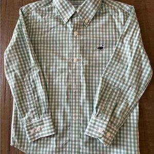 Kids Green Checkered Button-Down Shirt